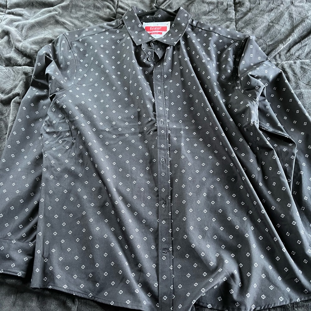 Black Long sleeve Button down stretch fit